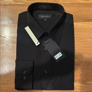 Marquise Men's Elegant Black Dress Shirt 15.5 34/35 NWT